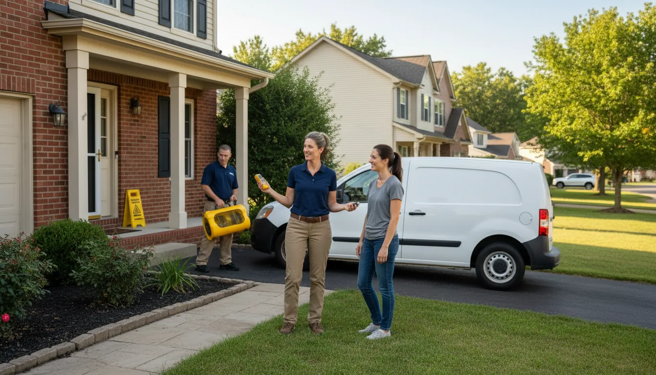 Residential water damage restoration in Marshall, IL